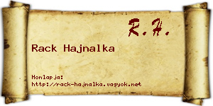 Rack Hajnalka névjegykártya